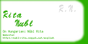 rita nubl business card
