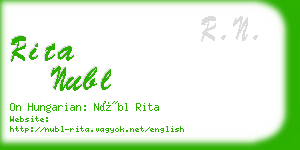 rita nubl business card